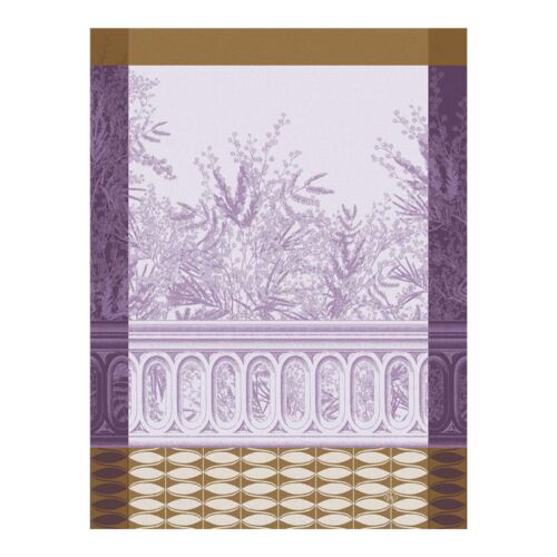 French Tea Towel Riviera Mimosa Purple