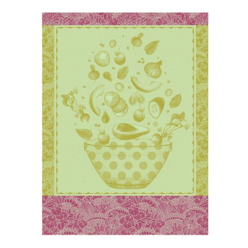 French Tea Towel Salade d'Ete Green