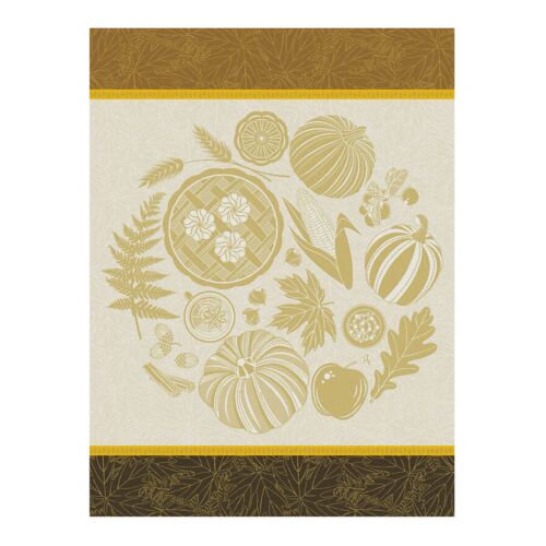 French Tea Towel Thanksgiving Yellow