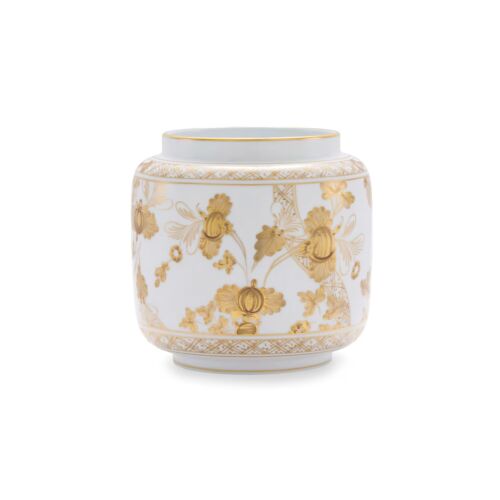  Ginori Oriente Italiano Aurum Gold Rim Candle Holder Vase