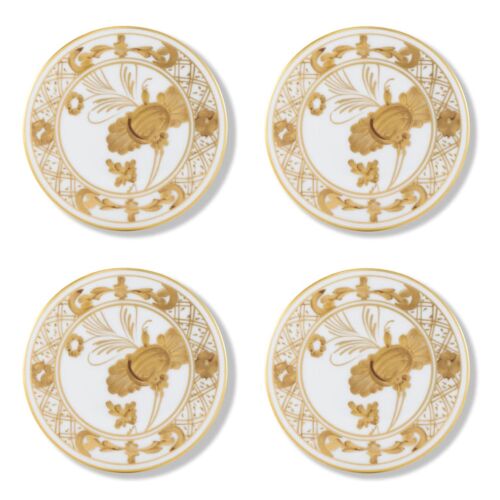 Ginori Oriente Italiano Aurum Gold Rim Coaster Set/4