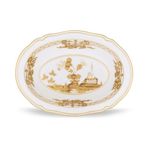 Ginori Oriente Italiano Aurum Gold Rim Deep Oval Bowl