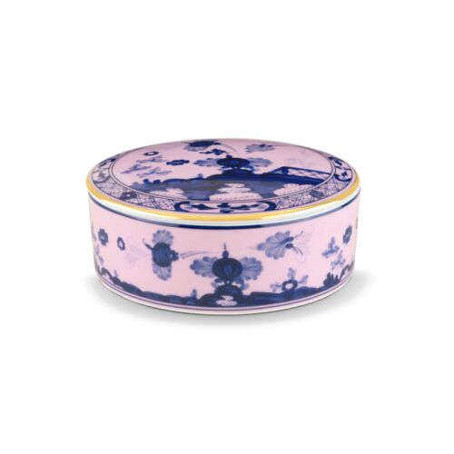 Ginori Oriente Italiano Azalea Gold Rim Round Box