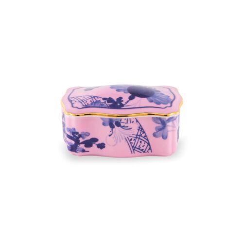 Ginori Oriente Italiano Azalea Gold Rim Trinket Box Small