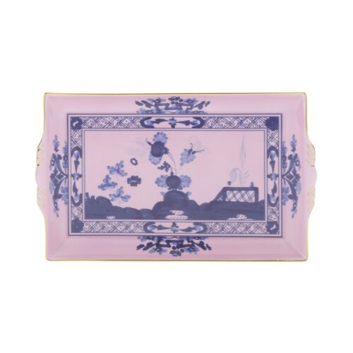 Ginori Oriente Italiano Azalea Gold Rim Rectangle Tray Small