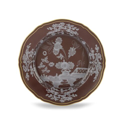   Ginori Oriente Italiano Castagna Gold Rim Dessert Plate