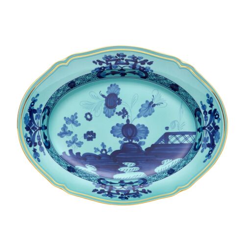 Ginori Oriente Italiano Iris Gold Rim Platter