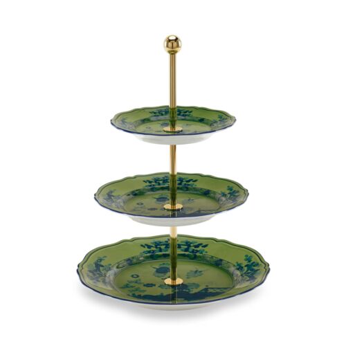 Ginori Oriente Italiano Malachite 3-Tier Serving Stand
