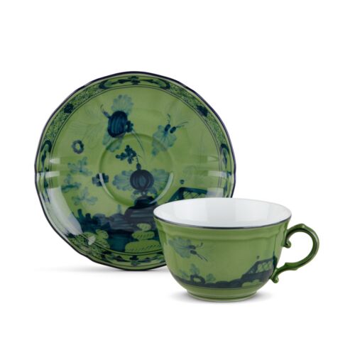 Ginori Oriente Italiano Malachite Tea Cup Set