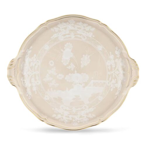 Ginori Oriente Italiano Meringa Gold Rim Cake Plate