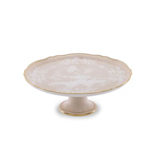 Ginori Oriente Italiano Meringa Gold Rim Cake Stand