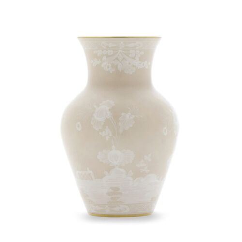   Ginori Oriente Italiano Meringa Gold Rim Ming Vase