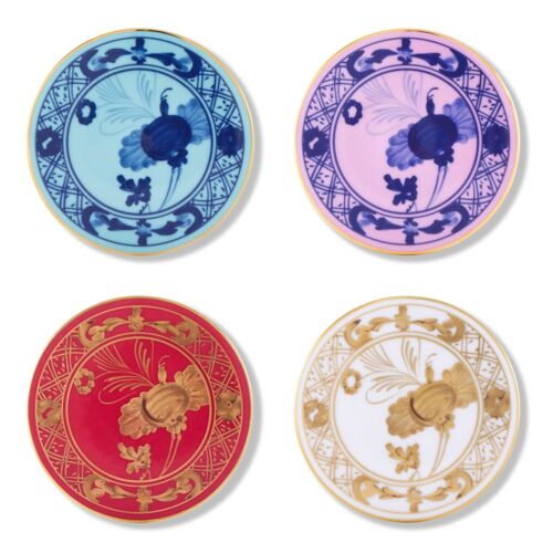 Ginori Oriente Italiano Mix Gold Rim Coaster Set/4
