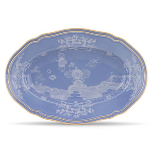 Ginori Oriente Italiano Pervinca Gold Rim Oval Platter Large