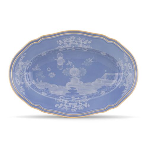 Ginori Oriente Italiano Pervinca Gold Rim Oval Platter Small