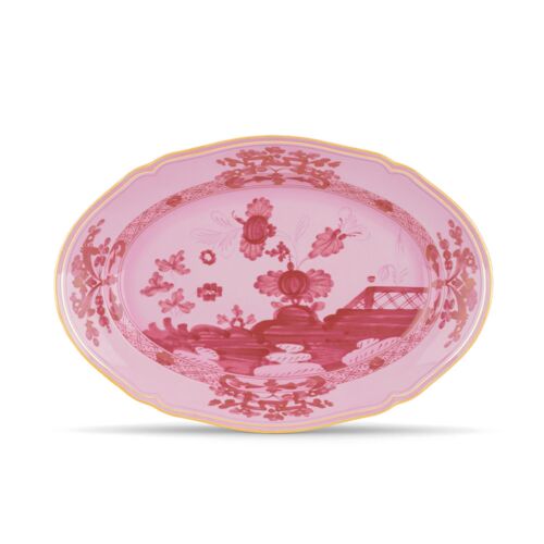 Ginori Oriente Italiano Porpora Gold Rim Oval Platter Small