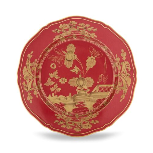 Ginori Oriente Italiano Rubrum Gold Rim Dinner Plate