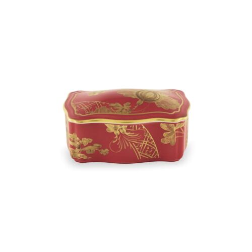 Ginori Oriente Italiano Rubrum Gold Rim Trinket Box Small