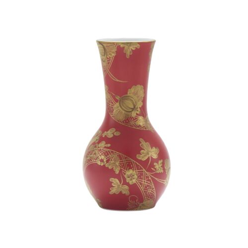 Ginori Oriente Italiano Rubrum Gold Rim Tulipano Vase