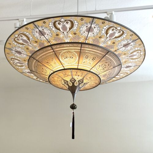 Glass Lamp Suspended 47" Scheherazade 3-Tier Geometric