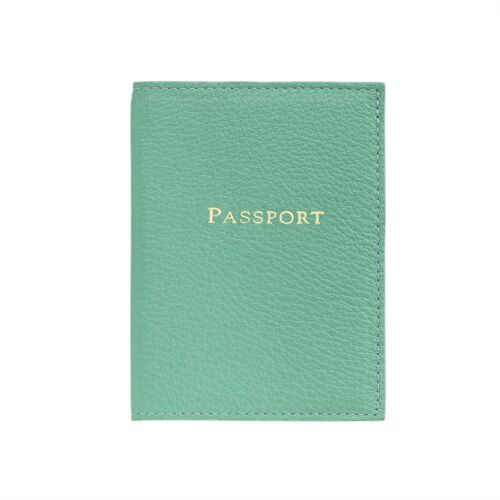 Goatskin Leather Passport Cover Robin's Egg Blue