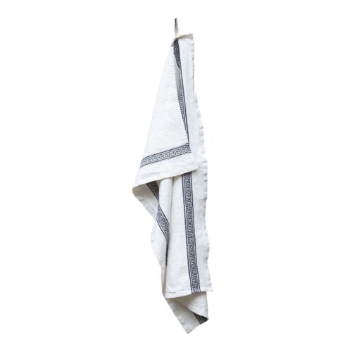 Astier de Villatte Tea Towel Grecque Black
