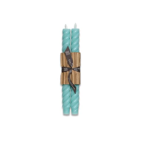 Greentree Home Rope Robin's Egg Blue Taper Pair 10"