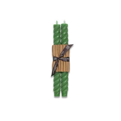 Greentree Home Rope Spring Green Taper Pair 10"