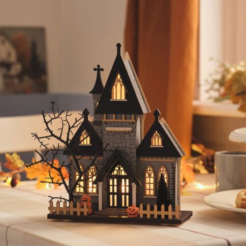 Halloween Lighted Wood House