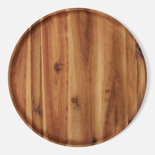  Hand-Carved Acacia Wood Charger Plate