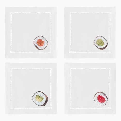Henry Handwork Cocktail Napkin Set/4 Sushi Mix