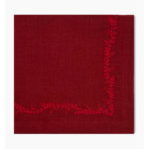 Henry Handwork Napkin Prism Vine Cinnabar