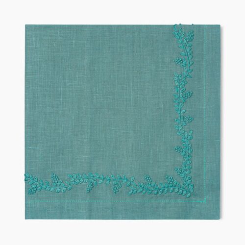 Henry Handwork Napkin Prism Vine Marine