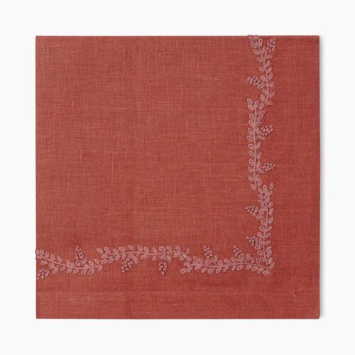 Henry Handwork Napkin Prism Vine Brick