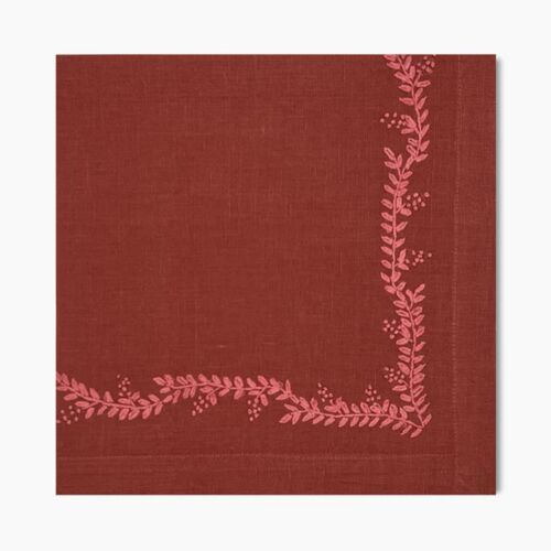 Henry Handwork Prism Vine Paprika Napkin