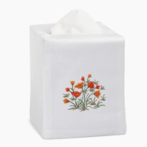 Henry Handwork Tissue Box Cover Poppies