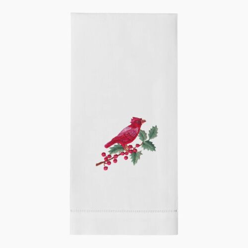 Henry Handwork Towel Holiday Cardinal Holly