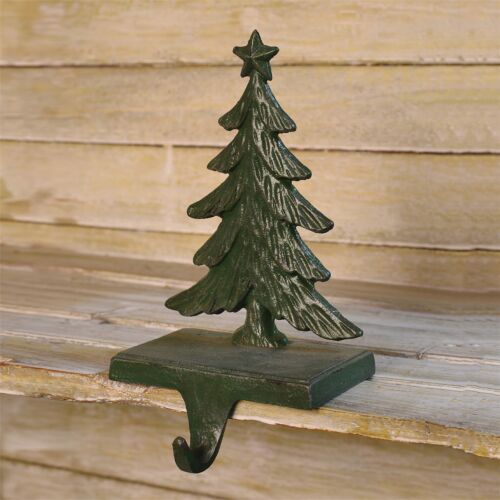 Holiday Cast Iron Stocking Holder Christmas Tree