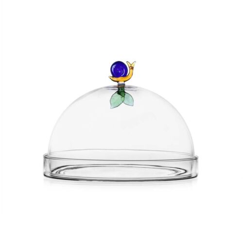  Ichendorf Animal Farm Snail & Leaf Glass Dome with Dish