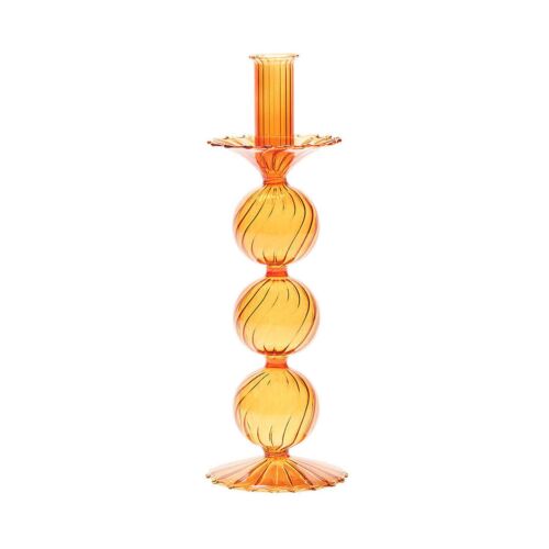 Kim Seybert Glass Candle Holder Iris Amber