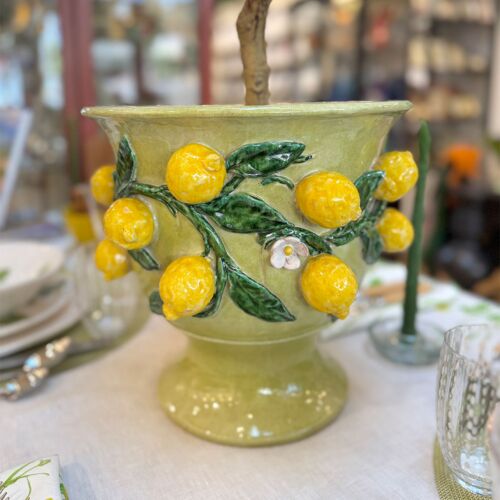    Italian Lemons Relief Cachepot