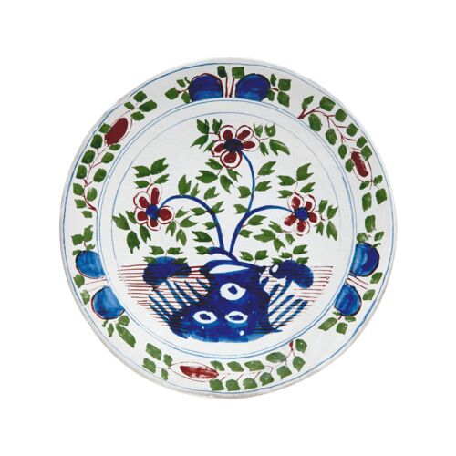  John Derian English Delft Bouquet Dinner Plate