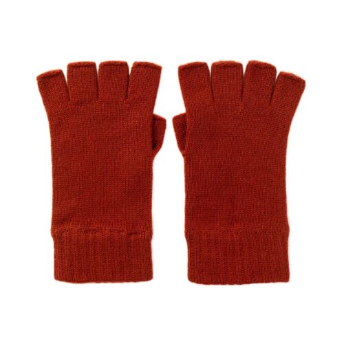 Johnstons of Elgin Cashmere Fingerless Gloves Unisex Oxblood