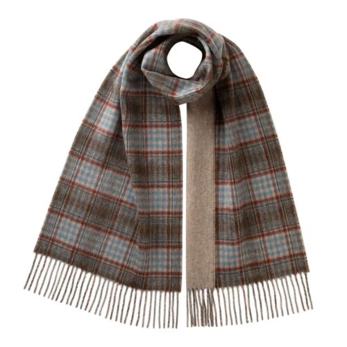 Johnstons of Elgin Cashmere Scarf Reversible Grey Check