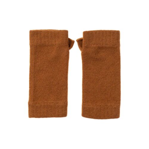 Johnstons of Elgin Cashmere Wrist Warmers Dark Camel
