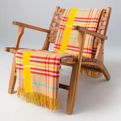 Johnstons of Elgin Reversible Lambswool Throw Check & Windowpane