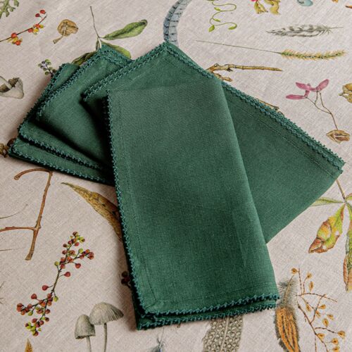 Juliska Berry Scallop Napkin Evergreen