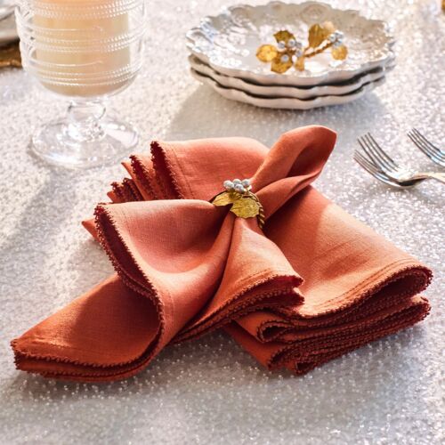 Juliska Berry Scallop Napkin Pumpkin