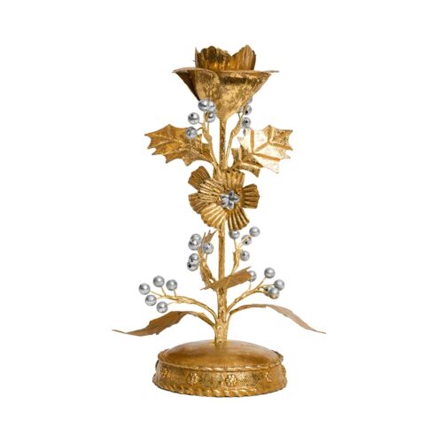    Juliska Holly Gold & Silver Candlestick