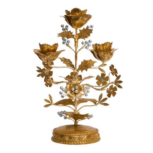    Juliska Holly Gold & Silver Centerpiece Candelabra